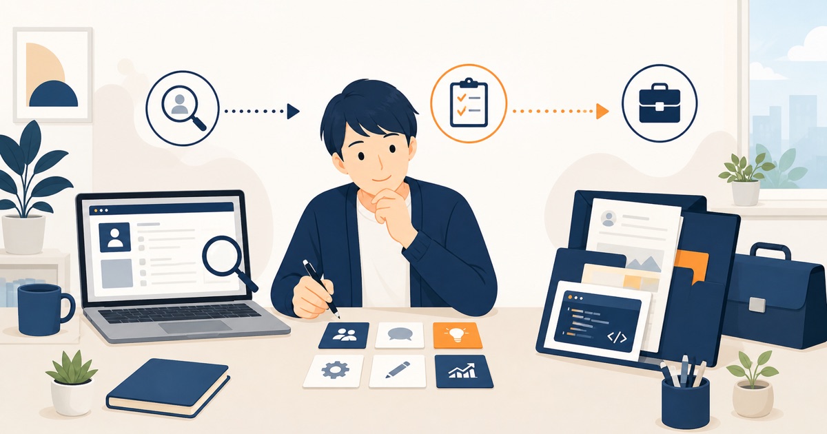 未経験からIT転職するための準備を進める人物のイラスト