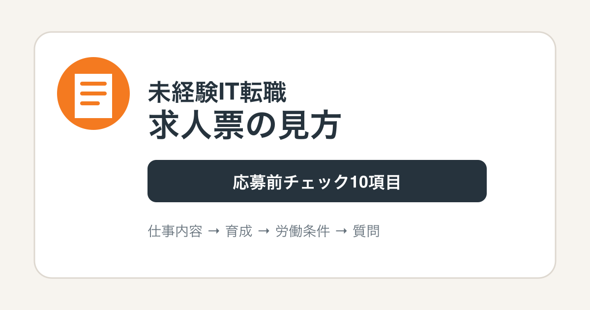 未経験のIT転職で求人票を見るポイントを解説する記事のアイキャッチ