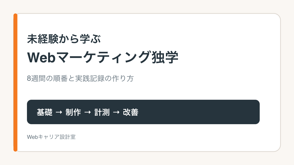 未経験から学ぶWebマーケティング独学、基礎・制作・計測・改善の8週間ロードマップ